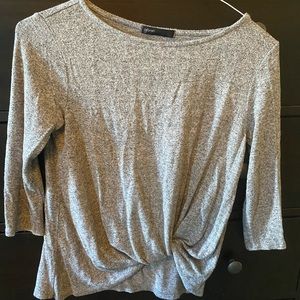 Gibson twist hem fleece top